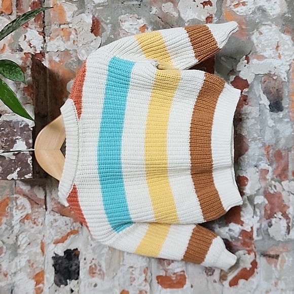 Indigo Striped Cotton Sweater 18-24 M - Picture 3 of 3